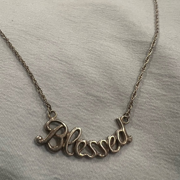 925 Silver 'Blessed' Necklace - Picture 5 of 14
